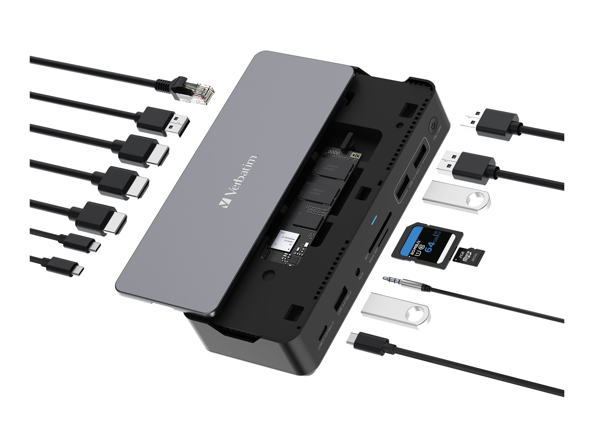 VERBATIM USB-C Pro dokijaam 15 pordiga