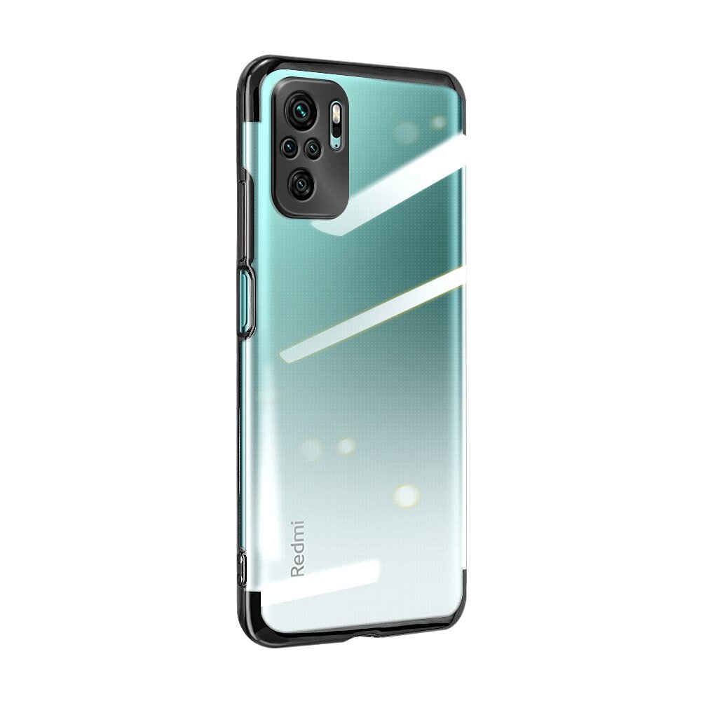 Selge värviga ümbris geel TPU galvaaniline raam kate Xiaomi Redmi Note 10 5G / Poco M3 Pro mustaks