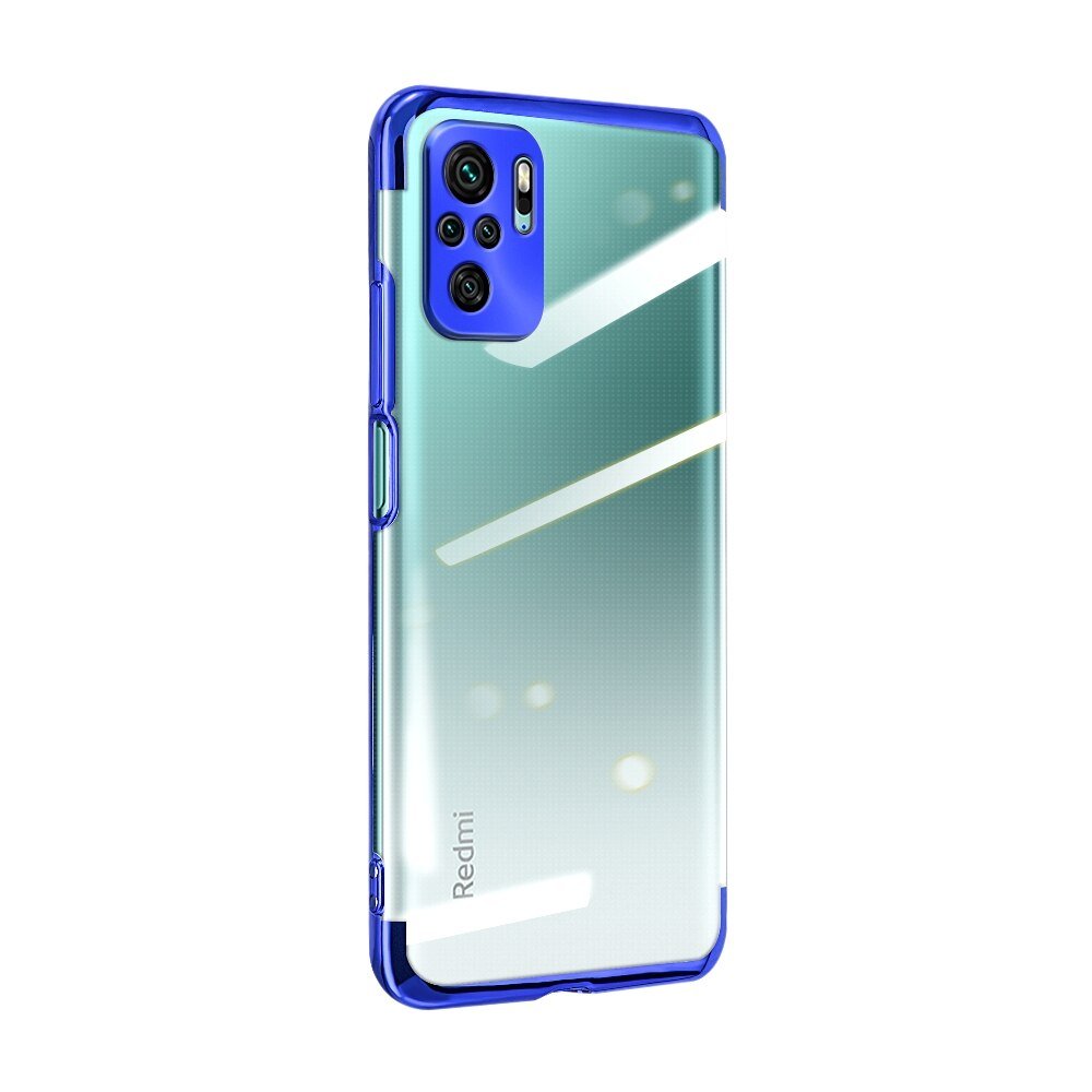 Selge värviga ümbris geel TPU galvaaniline raam kate Xiaomi Redmi Note 10 5G / Poco M3 Pro sinine