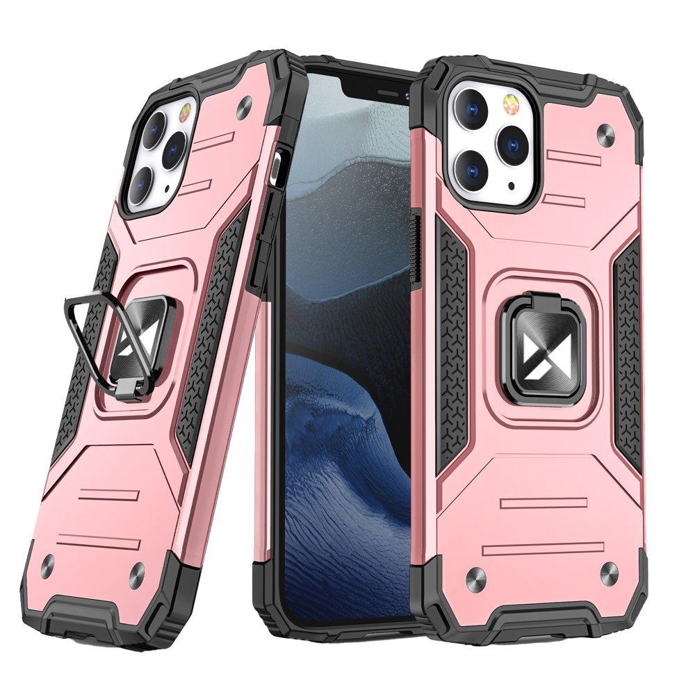 Wozinsky Ring Armor Case Kickstand Tough Rugged Cover for iPhone 13 Pro roosa