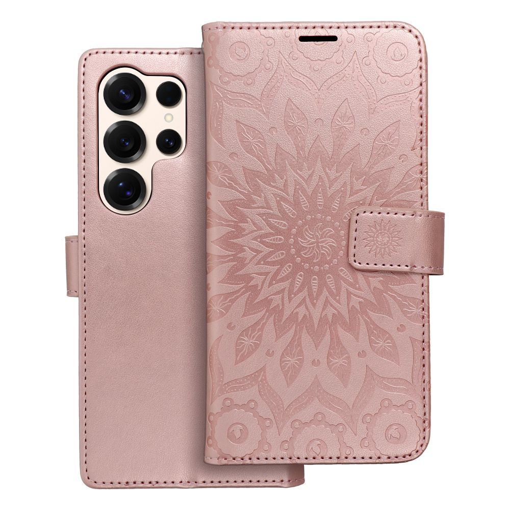 MEZZO Book ümbris jaoks SAMSUNG S25 Ultra mandala rose kuldne