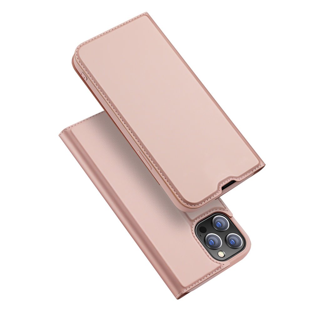 Dux Ducis Skin Pro raamaturiiuli tüüpi ümbris iPhone 13 Pro Max'ile roosa