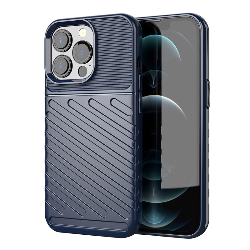 Thunder Case Paindlik ja vastupidav TPU ümbris iPhone 13 Pro jaoks sinine