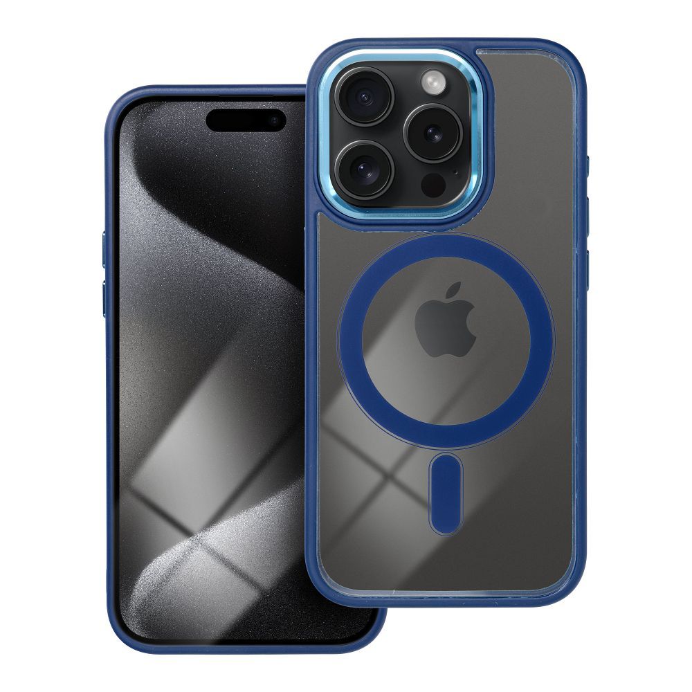 COLOR EDGE MAG COVER Ümbris compatible with MagSafe jaoks IPHONE 15 Pro tumesinine