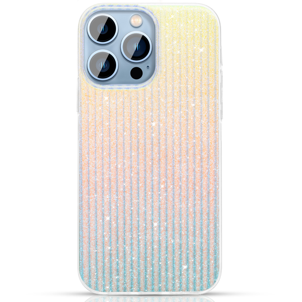 Kingxbar Travel Series luksuslik ja elegantne ümbris iPhone 13 Pro sini-oranž (Clouds)