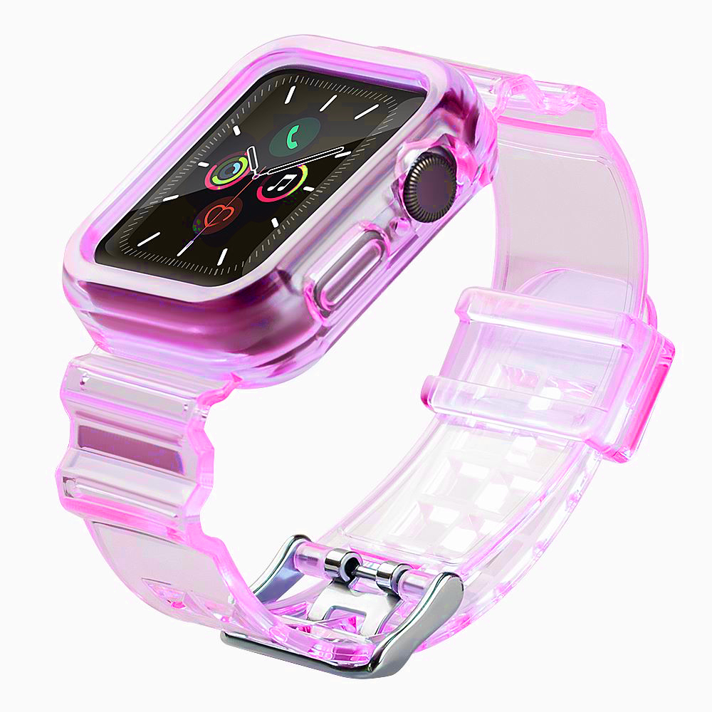 Силиконовый ремешок-браслет с чехлом Light Set для Apple Watch 38mm - красный