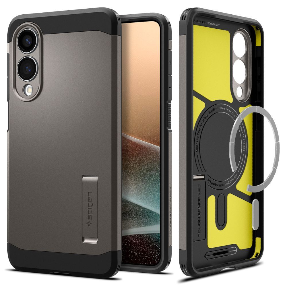 Чехол Spigen Tough Armor совместимый с MagSafe для Samsung S25 Edge gunmetal