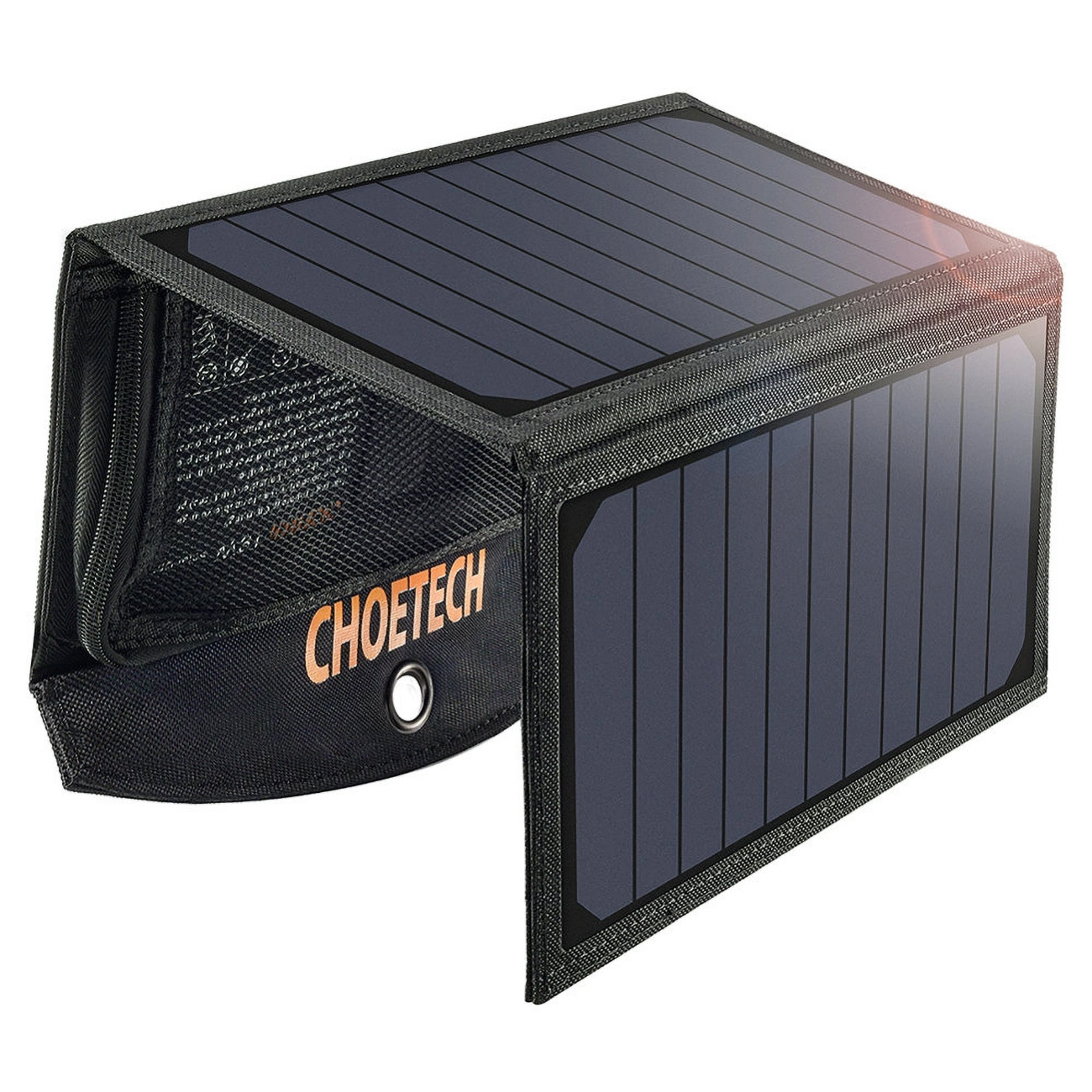 Choetech SC001 solar foldable Laadija 19W 2x USB-A - must