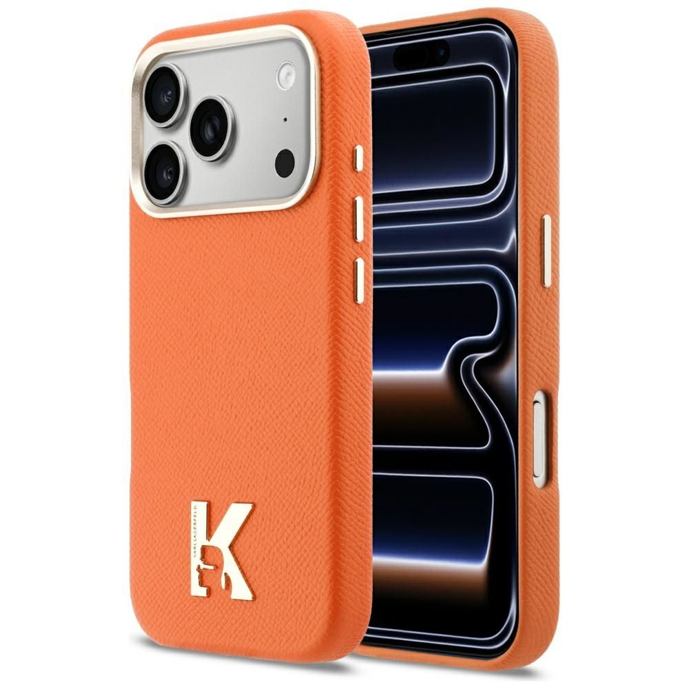 KARL LAGERFELD ümbris IPHONE 17 Pro Max ühilduv MagSafe KLHMP17X5PGFKHGO (PU FW W/ KHead Logo) oranž