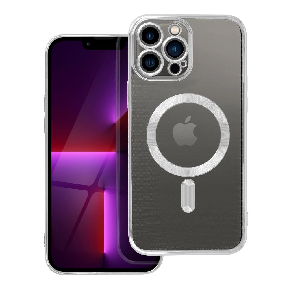 ELECTRO MAG COVER case compatible with MagSafe jaoks IPHONE 13 Pro Max hõbedane