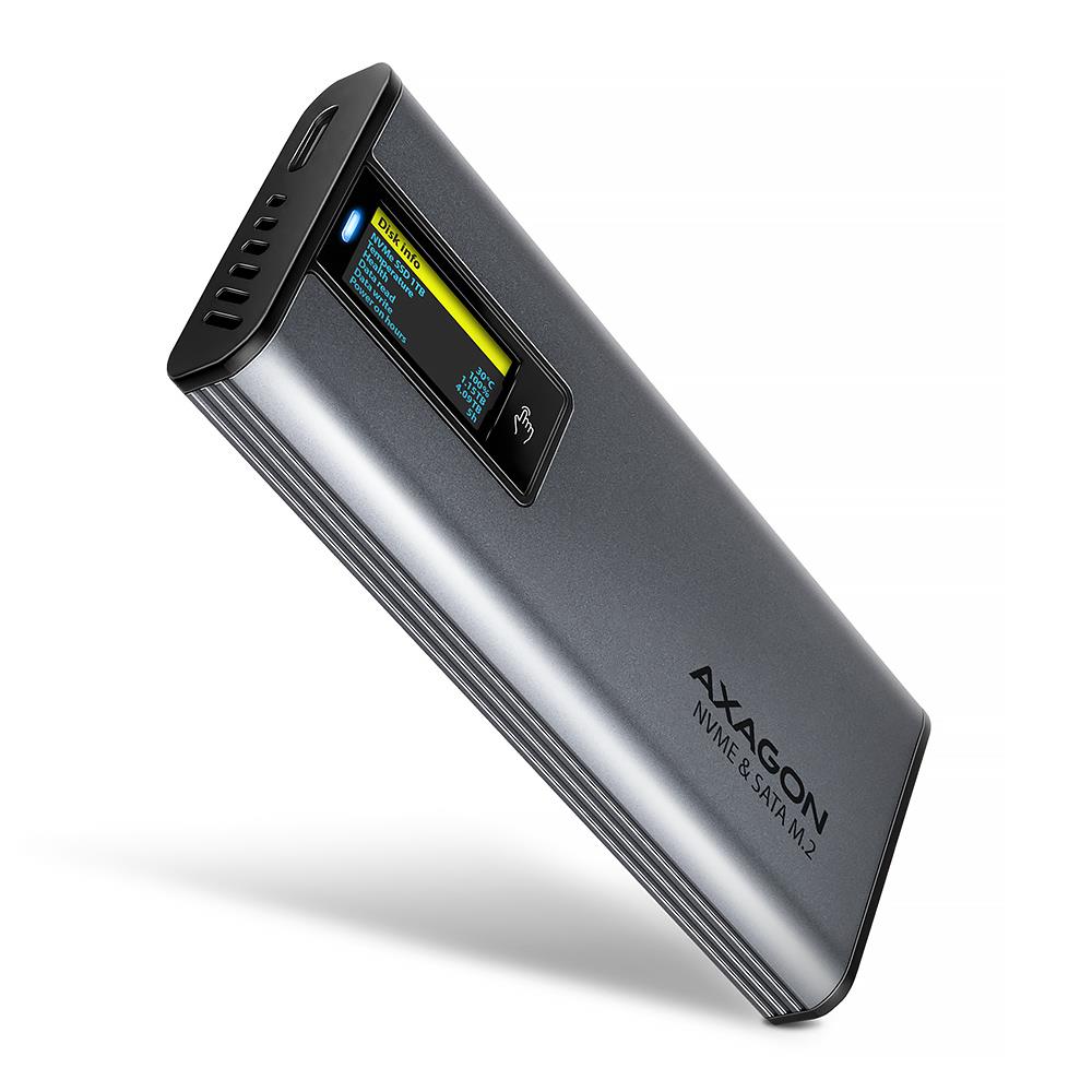 SSD ketta korpus M.2 NVMe SATA USB3.2 EEM2-SD2 Axagon