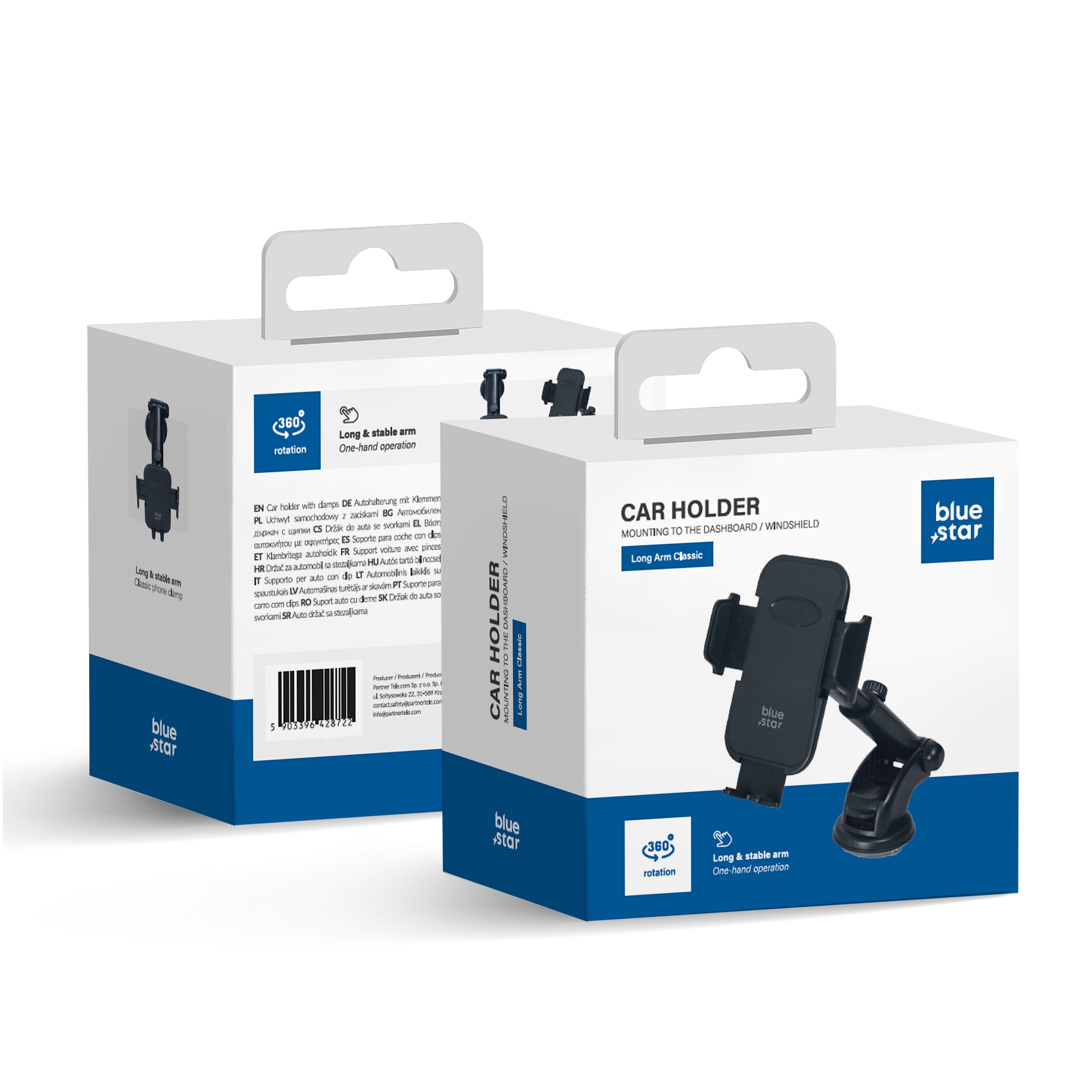 sinine STAR Slide Mount Clasic (18-23cm) car hoidja for windshield must