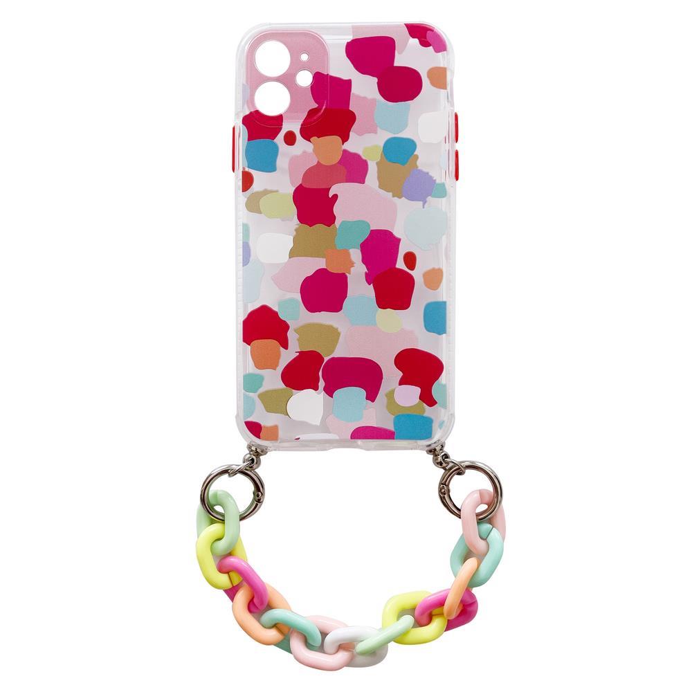 Color Chain Case гибкий эластичный гелевый чехол с цепочкой-подвеской для Xiaomi Redmi Note 10 / Redmi Note 10S разноцветный (2)
