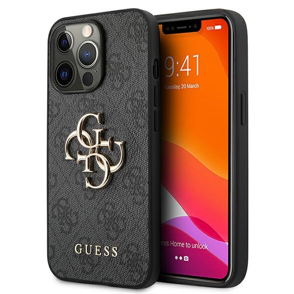 Guess GUHCP13L4GMGGR iPhone 13 Pro / 13 6.1" hall/halli värvi kõvakott 4G Big Metal Logo