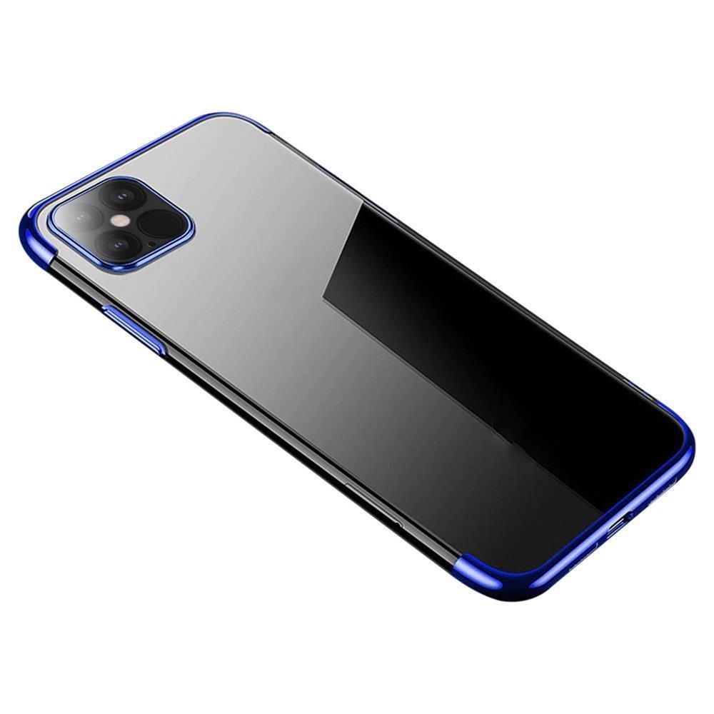 Clear Color Case гелевый TPU чехол с гальванизированной рамкой для iPhone 13 mini синий