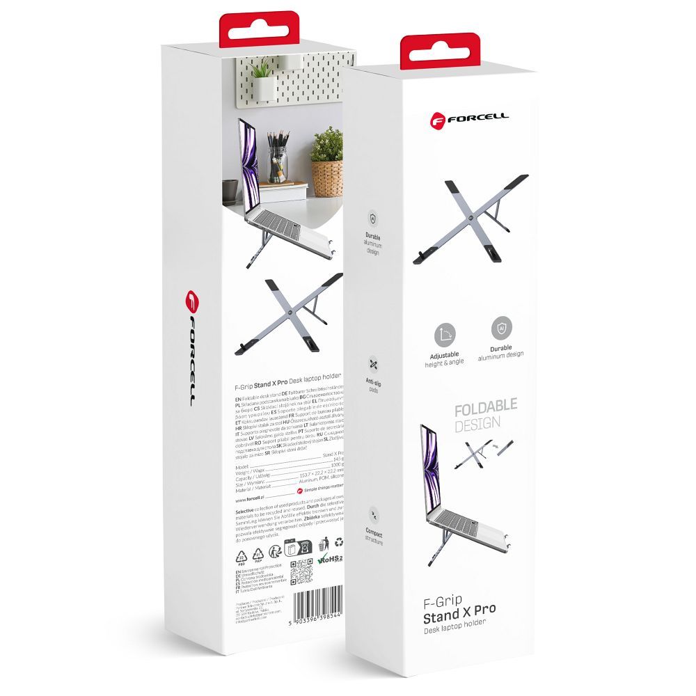 Desk hoidja jaoks laptop / tablet foldable Forcell F-Grip Fold Alus X Pro hall