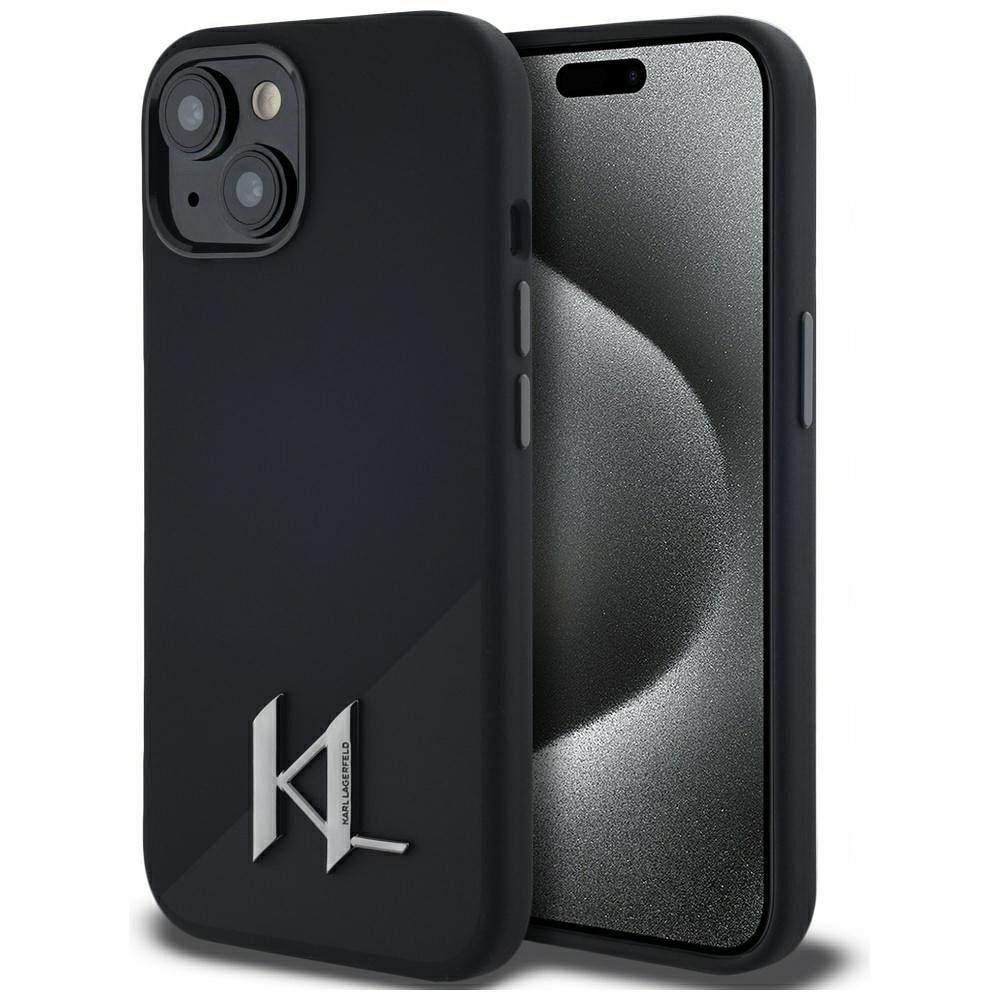 KARL LAGERFELD ümbris jaoks IPHONE 15 compatible with MagSafe KLHMP15SSCMKMPCK (Silicone Initial Metal Logo) must
