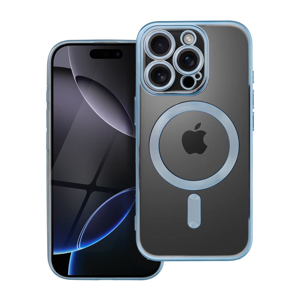 Чехол для iPhone 16 PRO Electro Mag Cover совместимый с MagSafe синий