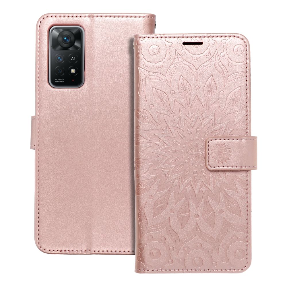 MEZZO Book ümbris jaoks XIAOMI Redmi Note 11 Pro / 11 Pro 5G mandala rose kuldne