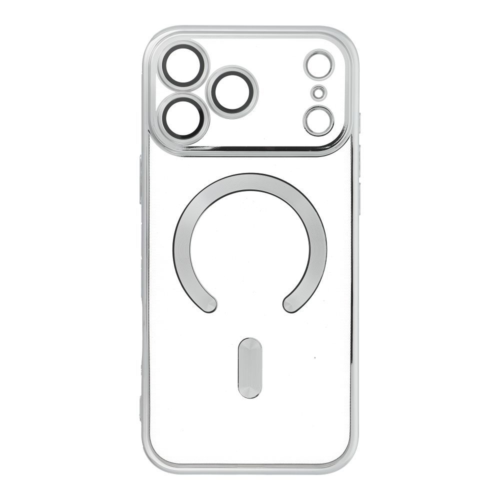 ELECTRO MAG COVER case compatible with MagSafe jaoks IPHONE 17 Pro Max hõbedane