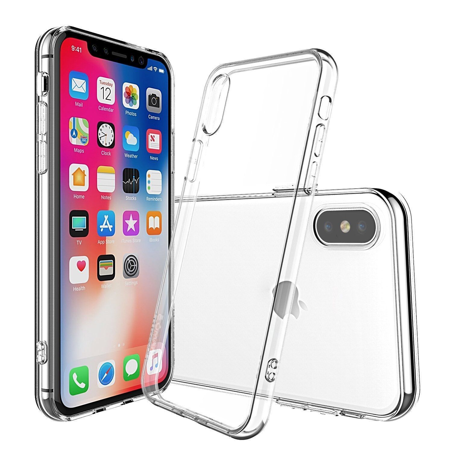 BACK CASE ULTRA SLIM 0,3 mm jaoks IPHONE XS läbipaistev