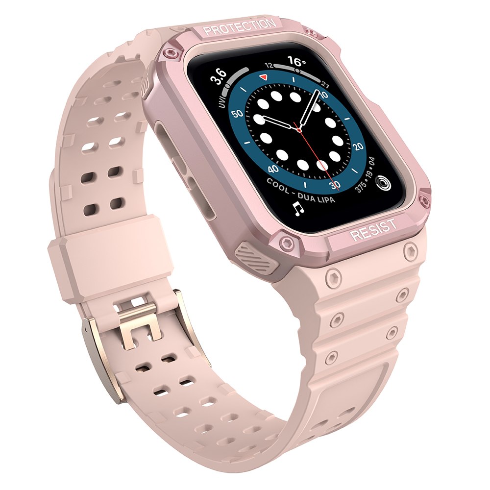 Protect Strap Ремешок для Apple Watch 38/40/41mm с бронированным чехлом - розовый