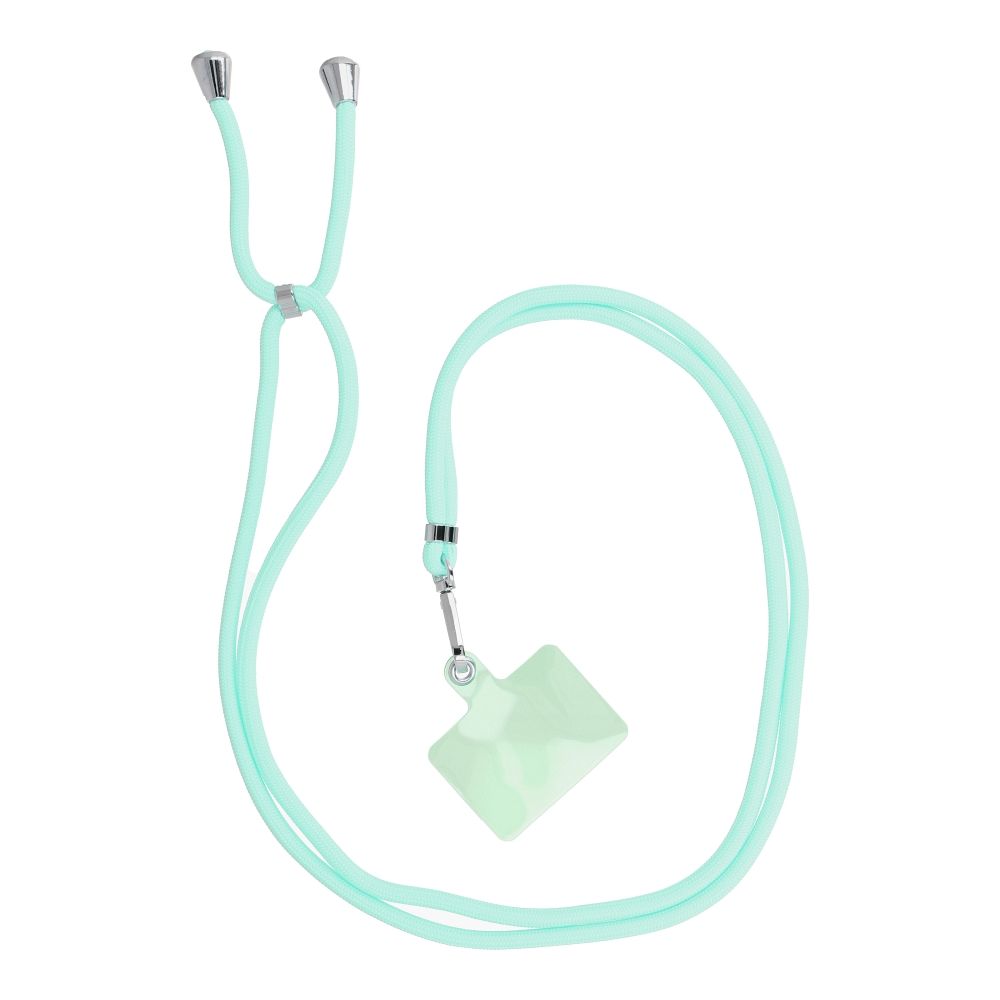 SWING (6mm) Phone lanyard, Phone pendant with adjustable length / cord length 165cm (max 82.5cm in the loop) / on the shoulder or neck - lite roheline