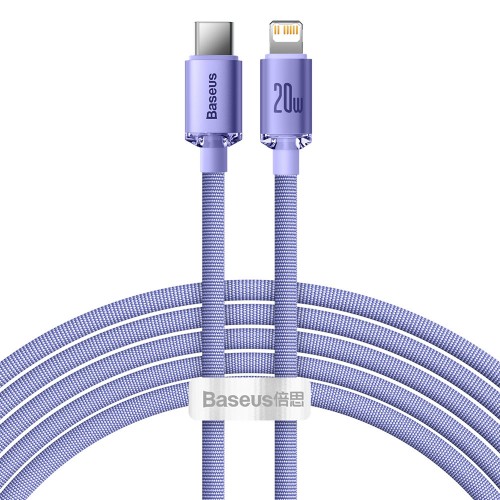 USB kaabel Baseus Crystal Shine violetne Type-C / Lightning 200cm (kuni 20W)