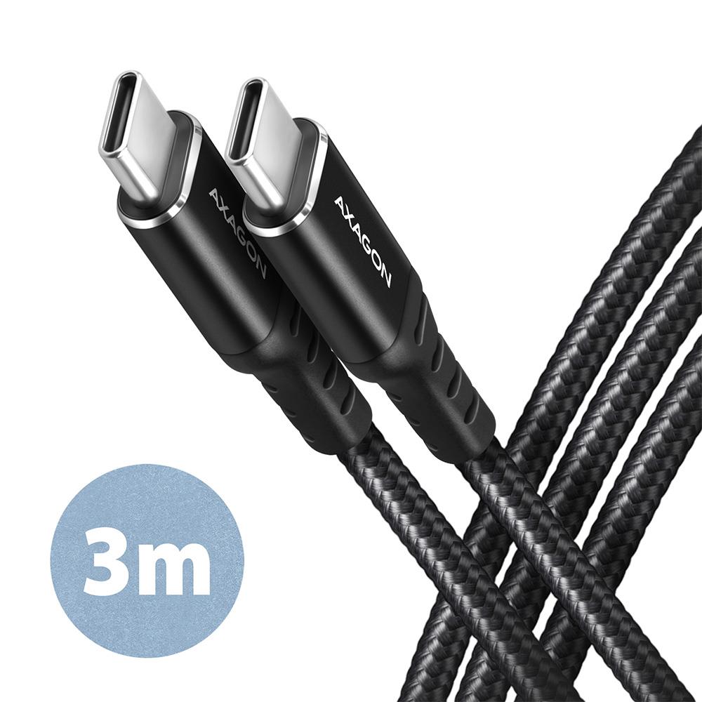Axagon USB-C USB-C kaabel 3m 60W HQ must BUCM-CM30AB