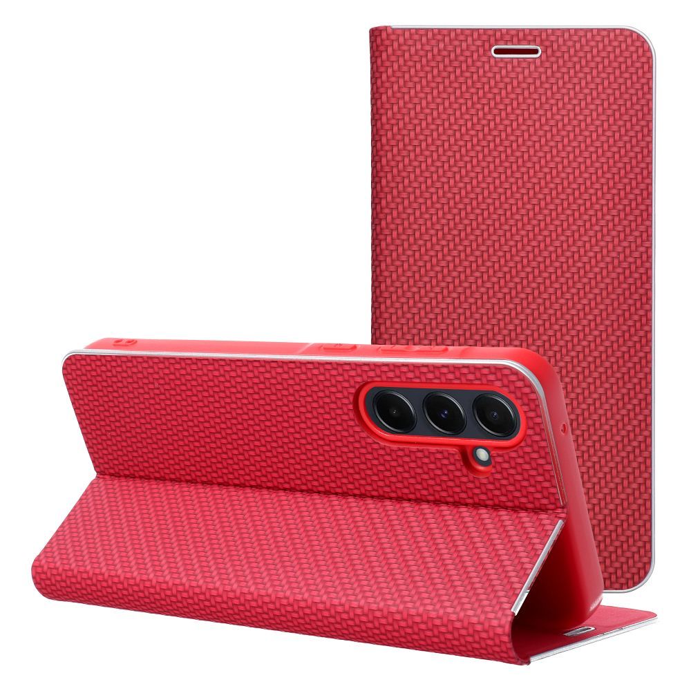 LUNA Book Carbon jaoks XIAOMI Redmi Note 14 4G (GLOBAL - 164,84mm x 78,15mm x 8,16mm) punane