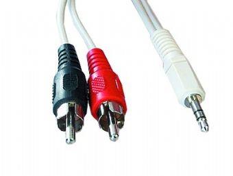 Gembird 1.5m, 3.5mm/2xRCA, M/M audio cable must, punane, valge
