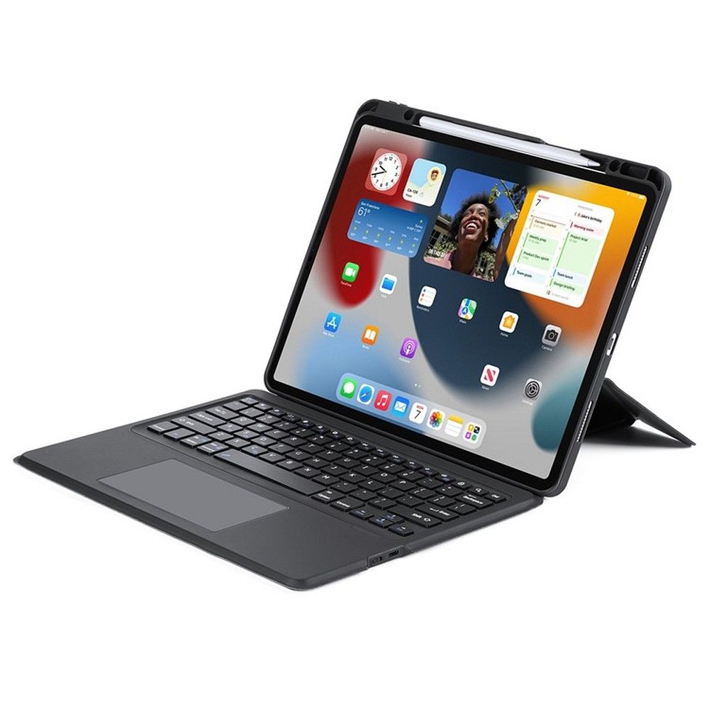 DUX DUCIS ümbris DK foldable with Wireless Keyboard jaoks iPad Air 13 (2024)/Pro 12.9 (2020/2021/2022) must
