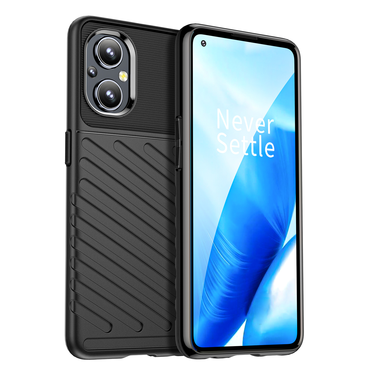 Thunder Case paindlik soomustatud kate OnePlus Nord N20 5G jaoks must