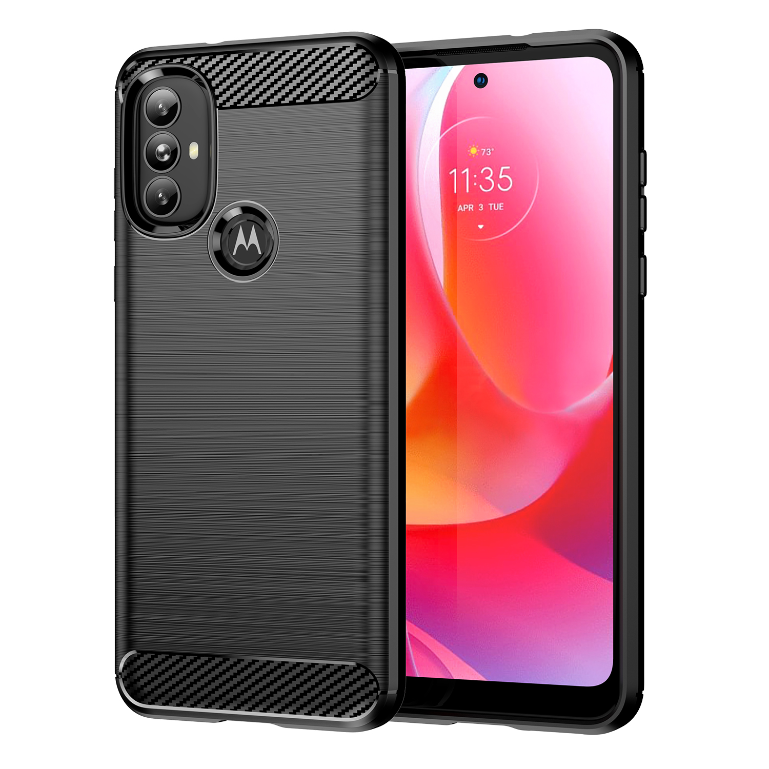 Carbon Case Paindlik ümbris Motorola Moto G Power 2022 must
