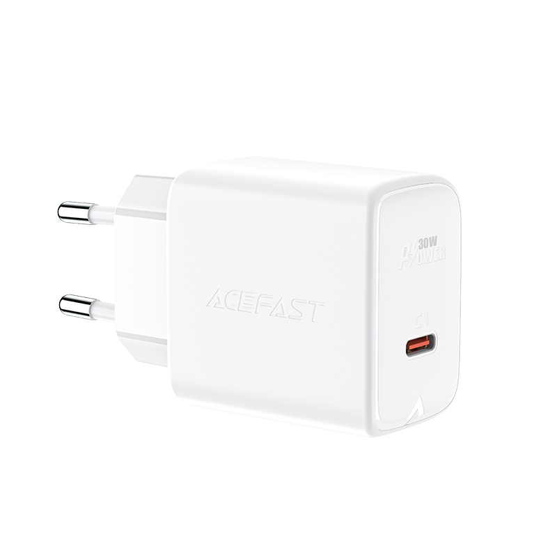 Acefast Laadija GaN USB Type C 30W, PD, QC 3.0, AFC, FCP valge (A21 valge)