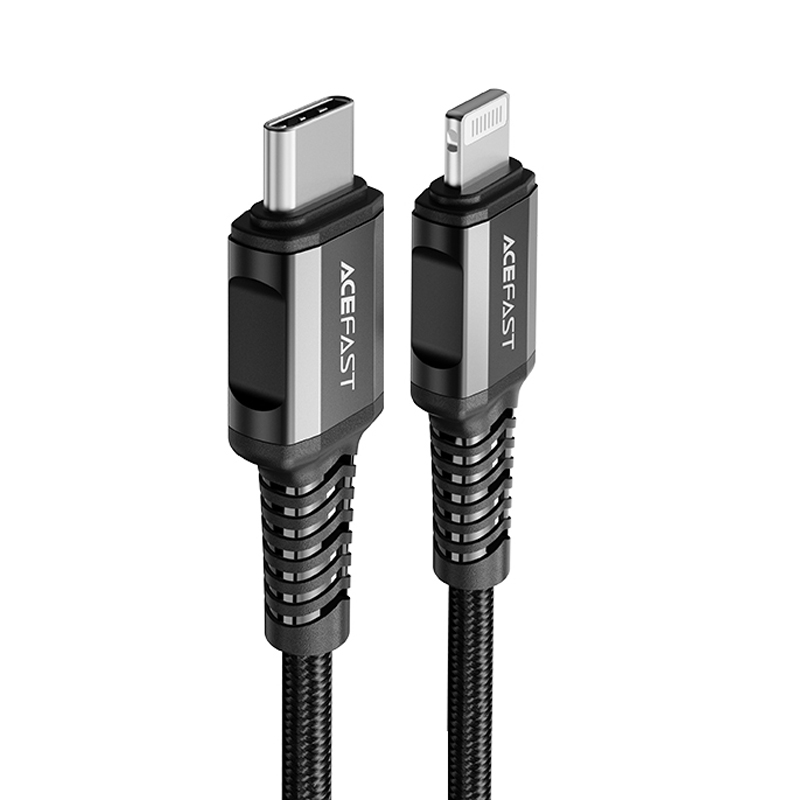 Acefast C1-01 Lightning - USB-C MFi PD kaabel 30W 3A 480Mb/s 1.2m - must