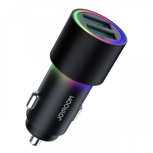 Autolaadija Joyroom JR-CL10, must, 2x USB, 24W