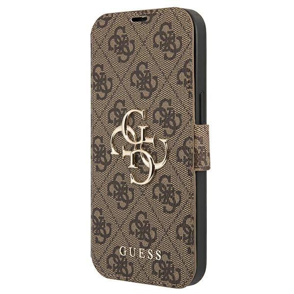 Guess GUBKP13X4GMGBR iPhone 13 Pro Max 6.7" pruun/pruun raamat 4G Suur metallist logo