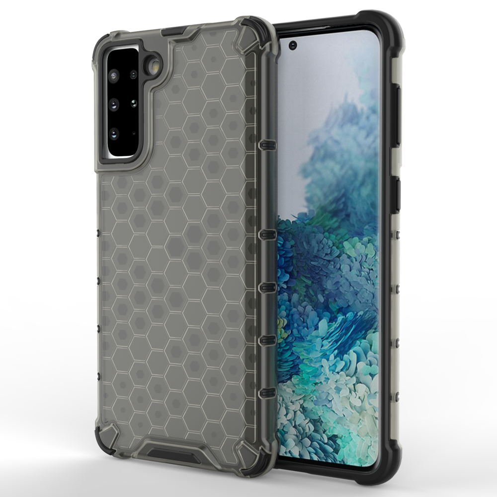 Samsung Galaxy S22 + (S22 Plus) must Honeycomb korpus soomustatud kate geelraamiga Samsung Galaxy S22 + (S22 Plus) jaoks
