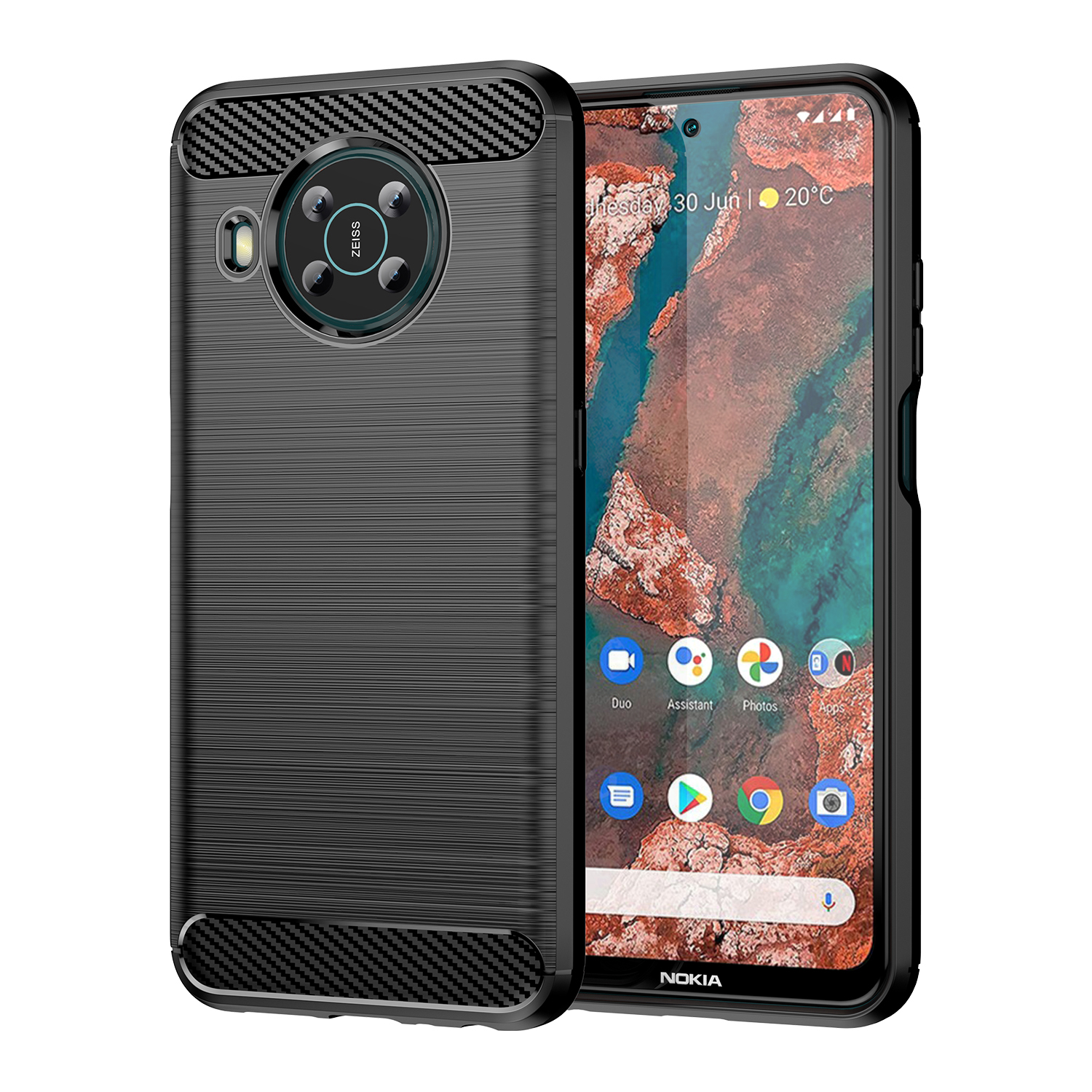 Carbon Case Paindlik kate Nokia X100 jaoks must