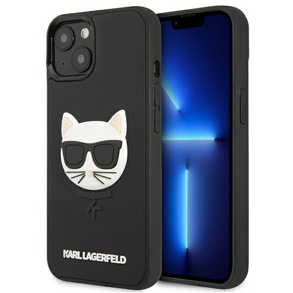 Karl Lagerfeld 3D kummist Choupette ümbris iPhone 13 mini jaoks - must