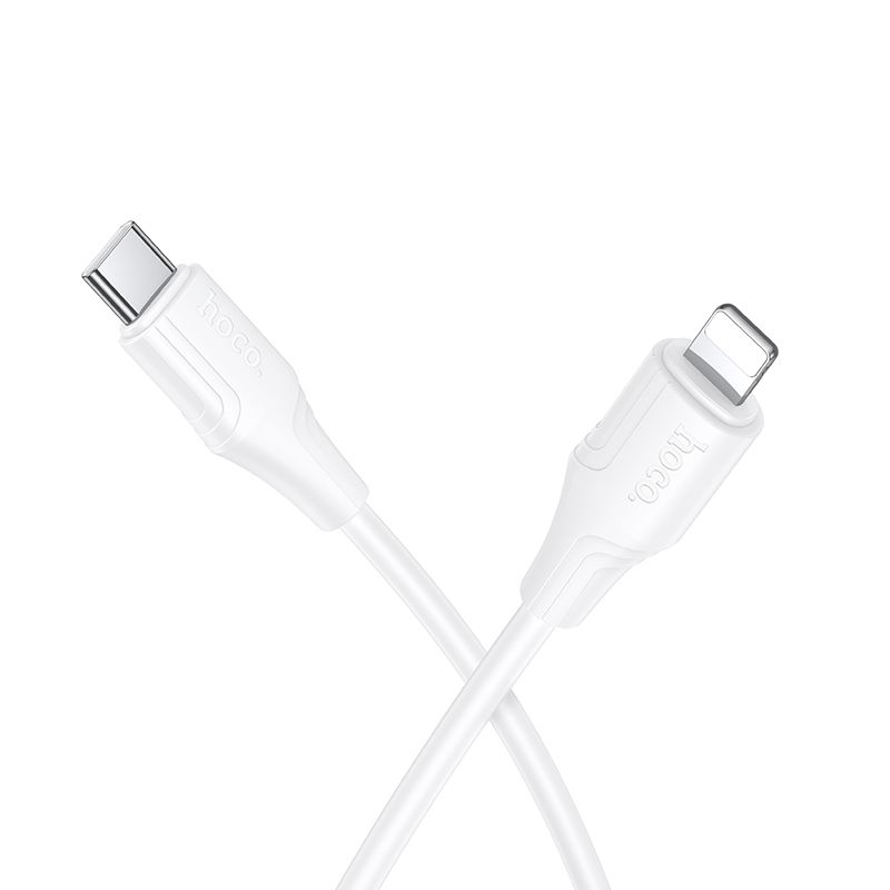 Силиконовый кабель USB C to Lightning Hoco 27W 1 м X124 белый