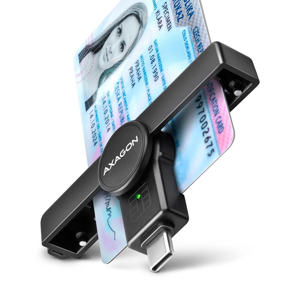 Axagon taskuformaadis SmartCard kaardilugeja USB-C CRE-SMPC