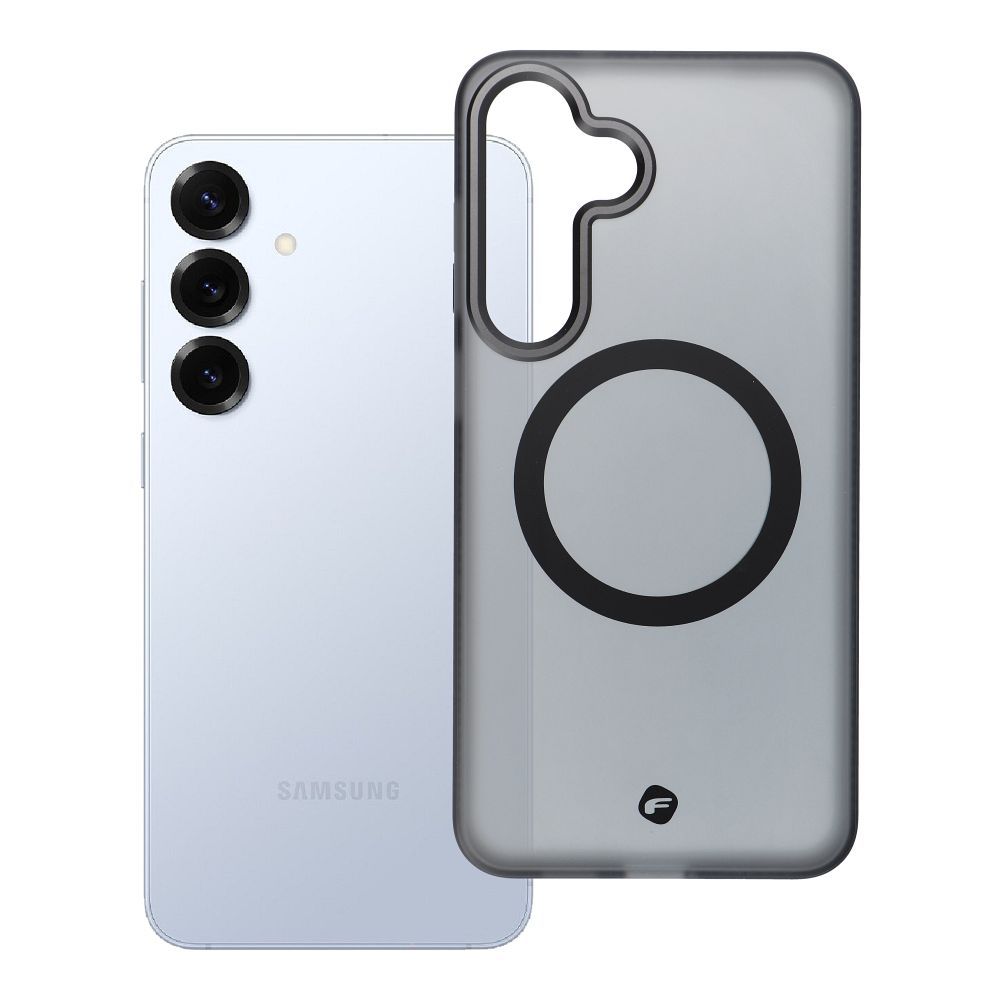 Ümbris jaoks Samsung S25 PLUS Forcell F-Protect Levels Dual Layer 4D technology compatible with Magsafe Military Drop-Test smoky must