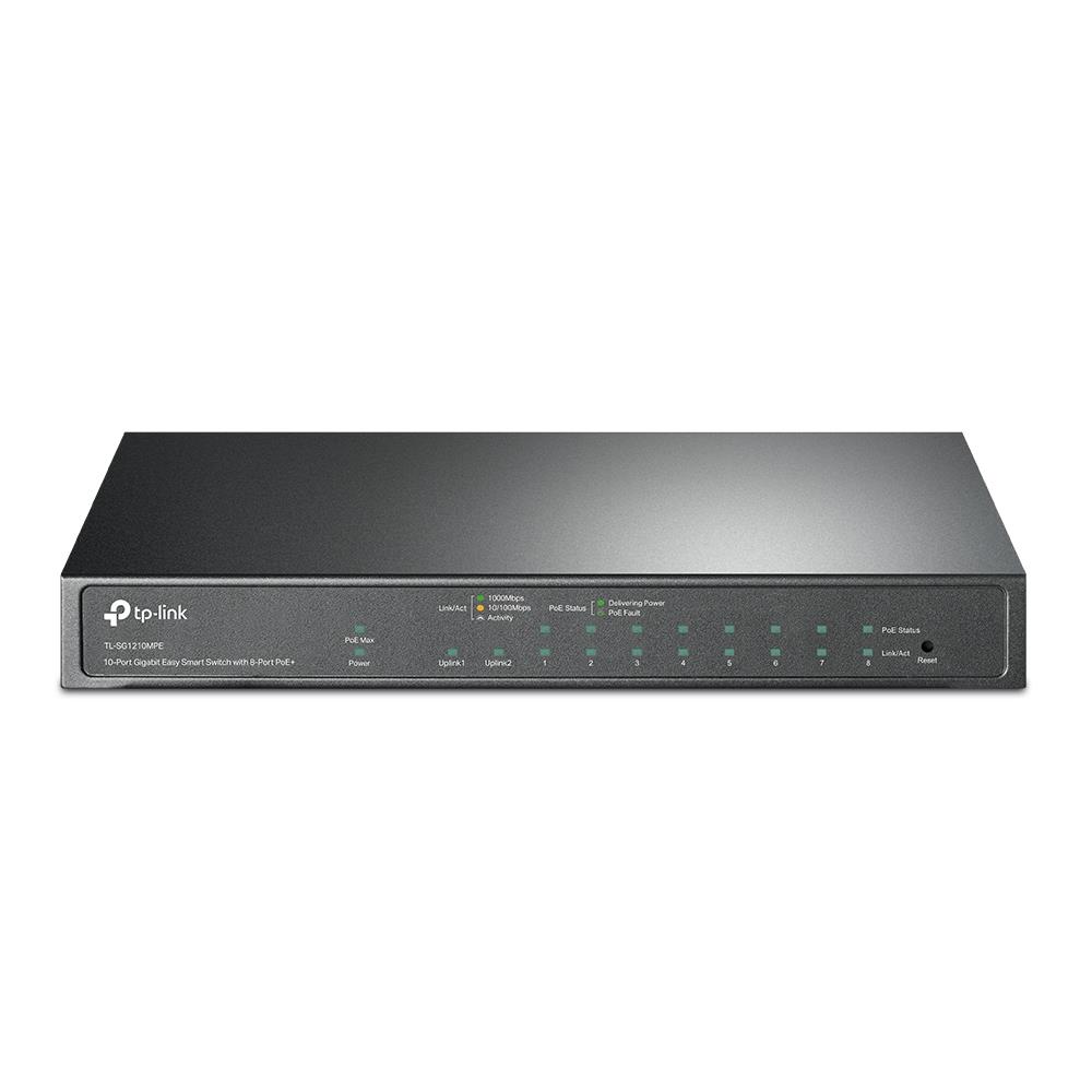TP-Link настольный коммутатор 9x1GbE 1xSFP PoE+ 123Вт TL-SG1210MPE