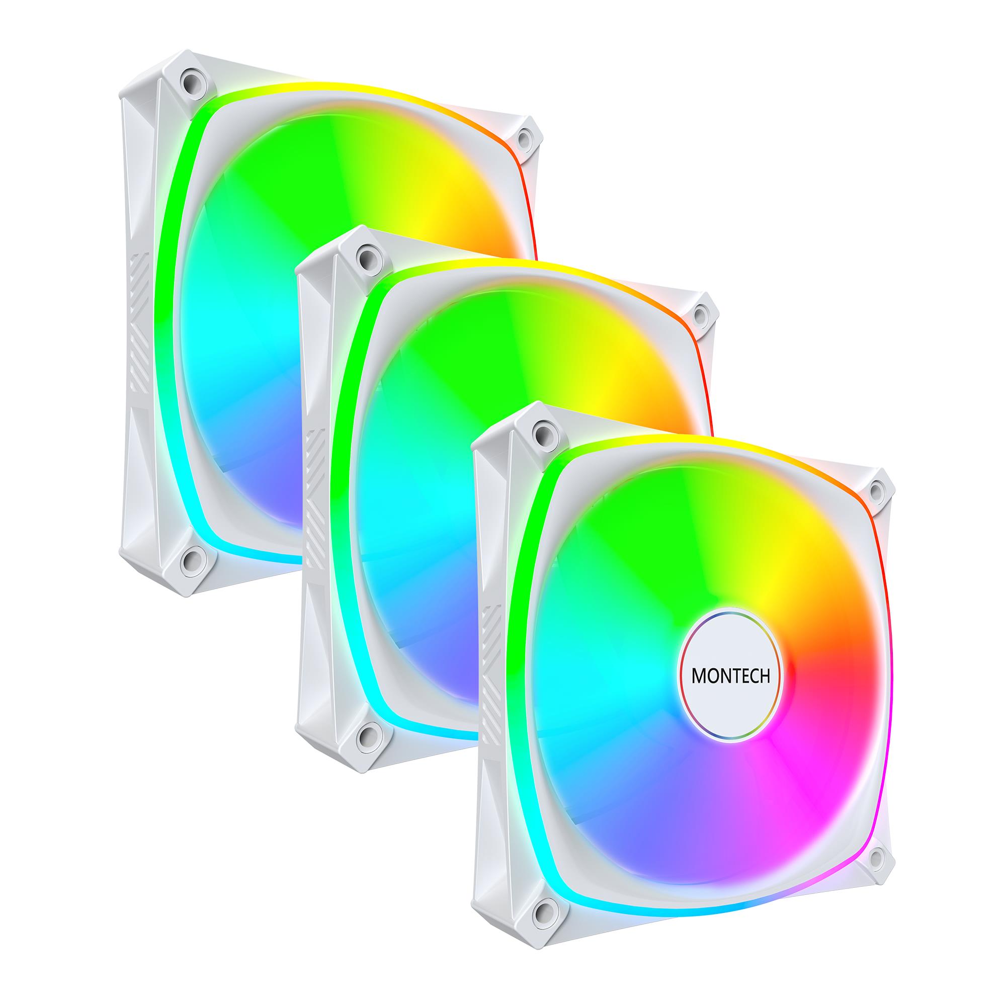 Korpuse ventilaator 120mm Montech RX120 Pro valge 3tk