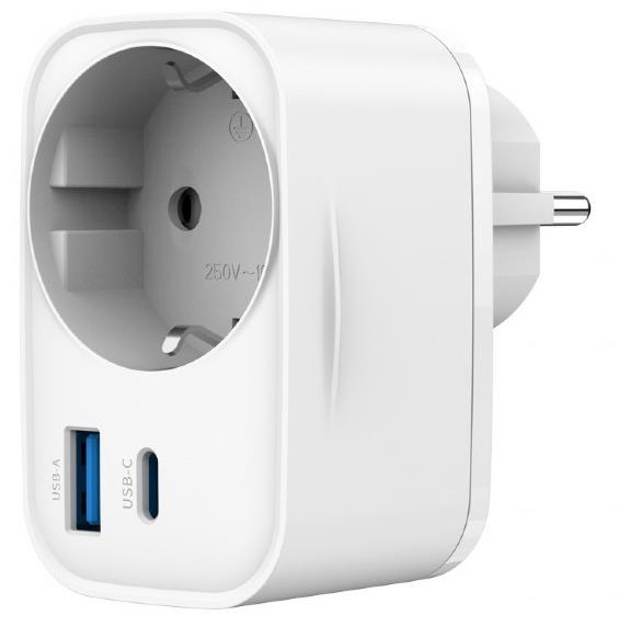 Universaalne USB laadija 20W WHT/2P AC