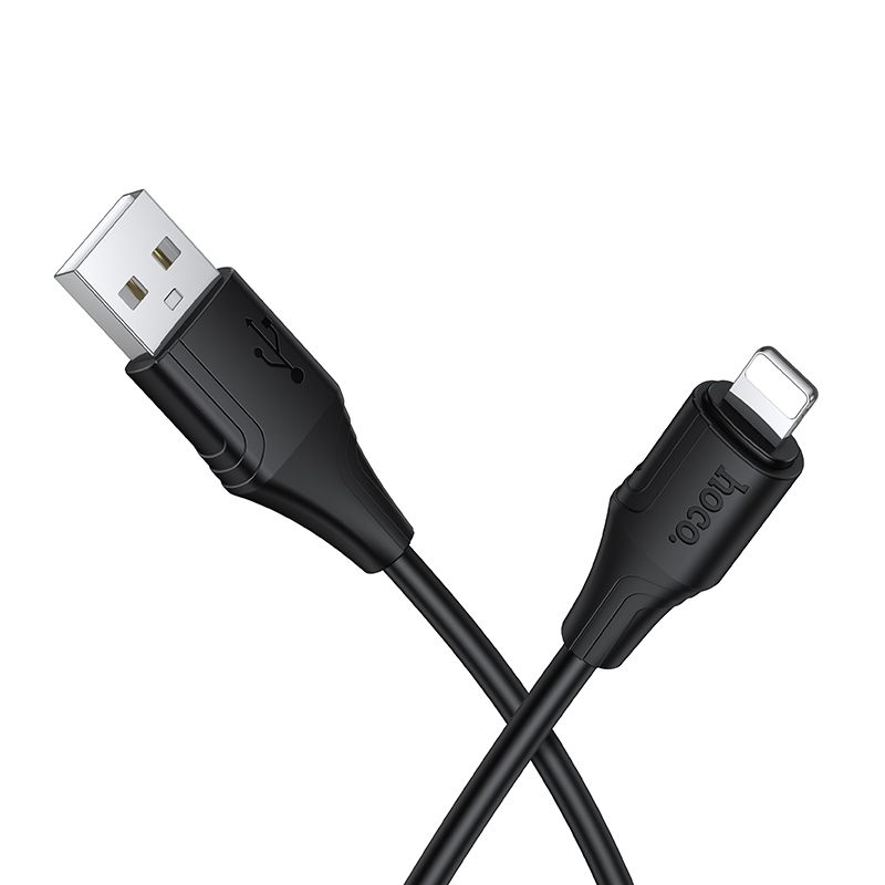 Силиконовый кабель USB A – Lightning Hoco 2,4A 1 m X124 черный
