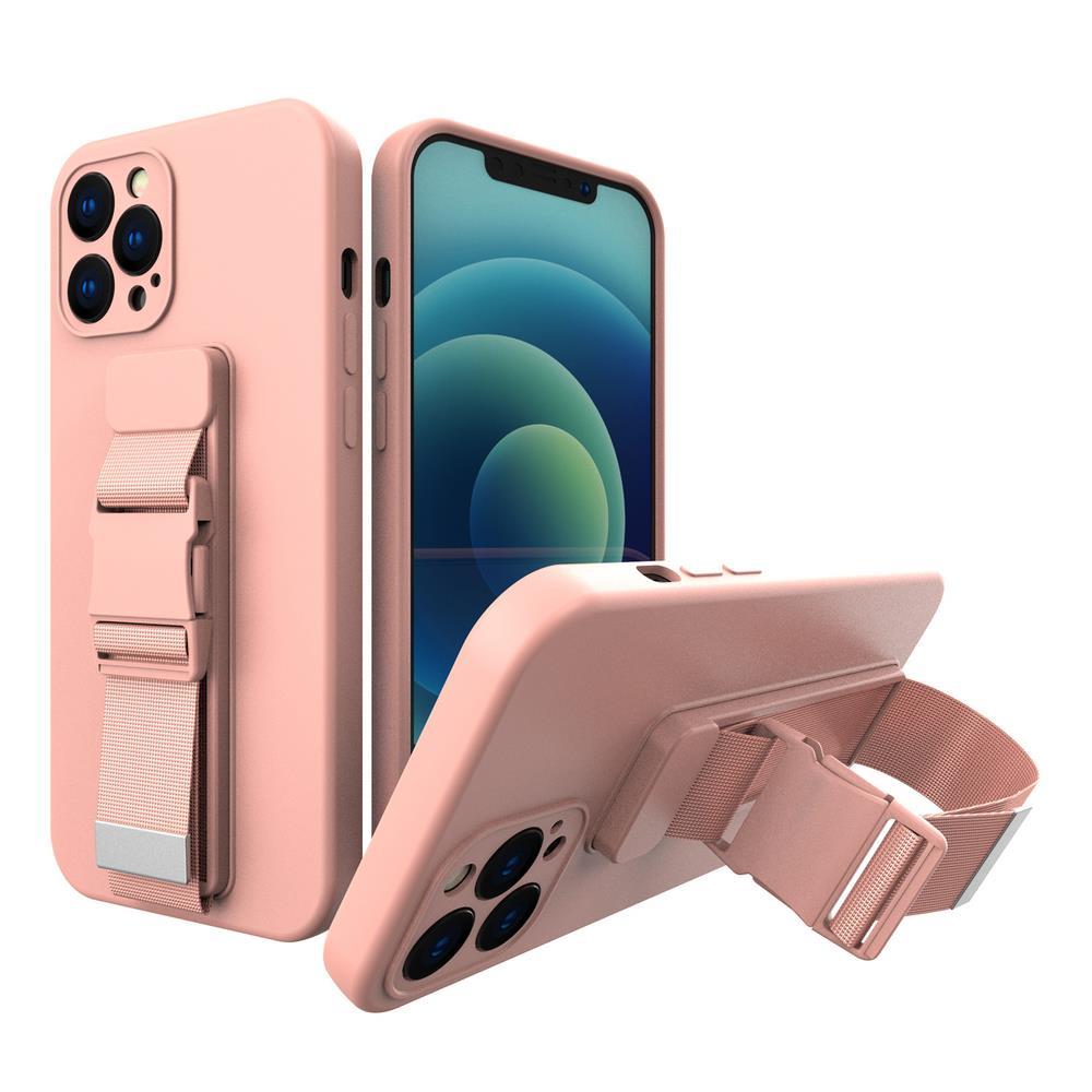 Rope Case силиконовый чехол со шнурком-ремешком для Xiaomi Redmi 10 Розовый