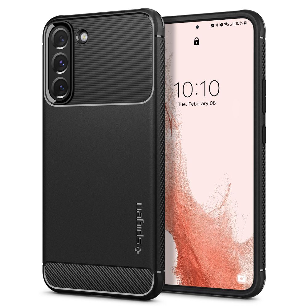 Spigen Rugged Armor ümbris Samsung Galaxy S22-le - matt must